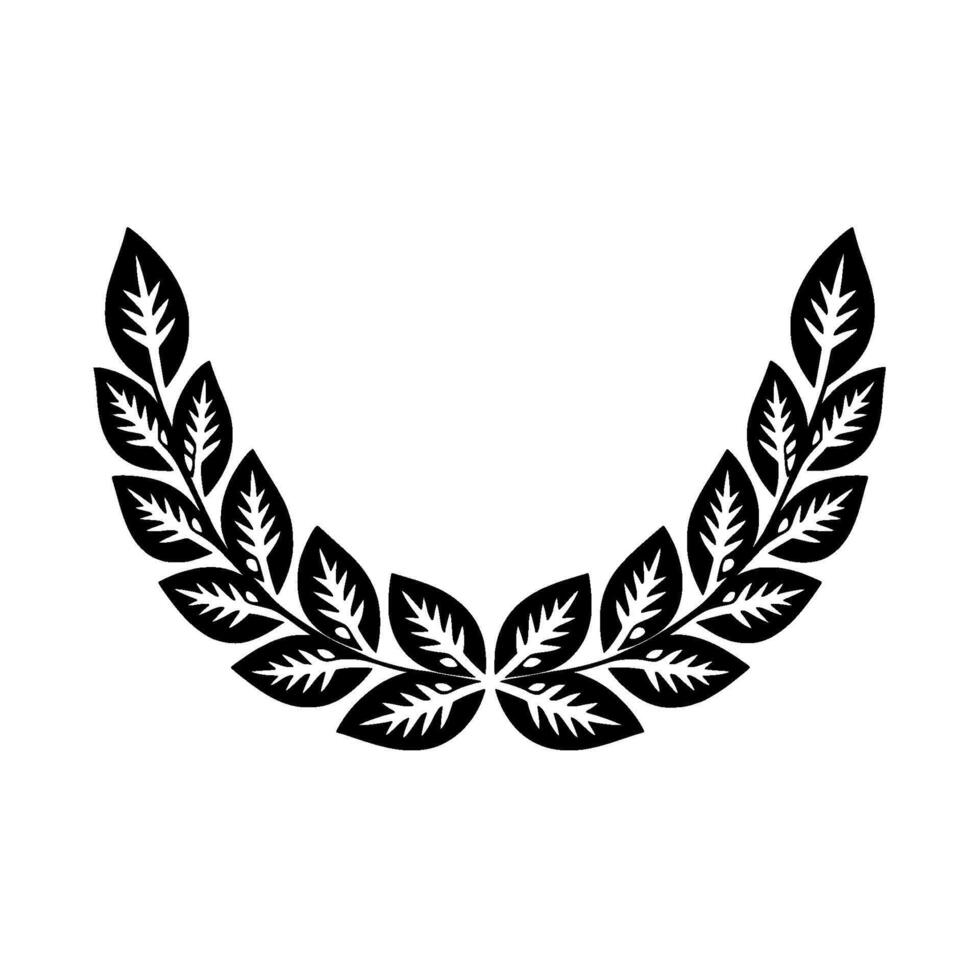 Stylized Laurel Wreath, Minimalist , Elegant Emblem vector