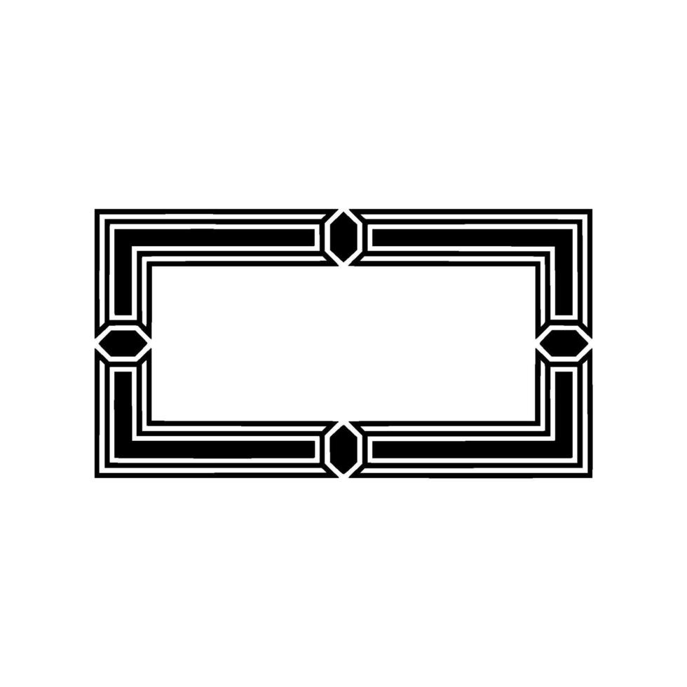 Geometric Deco Frame,Minimalist , Elegant Border - Background vector