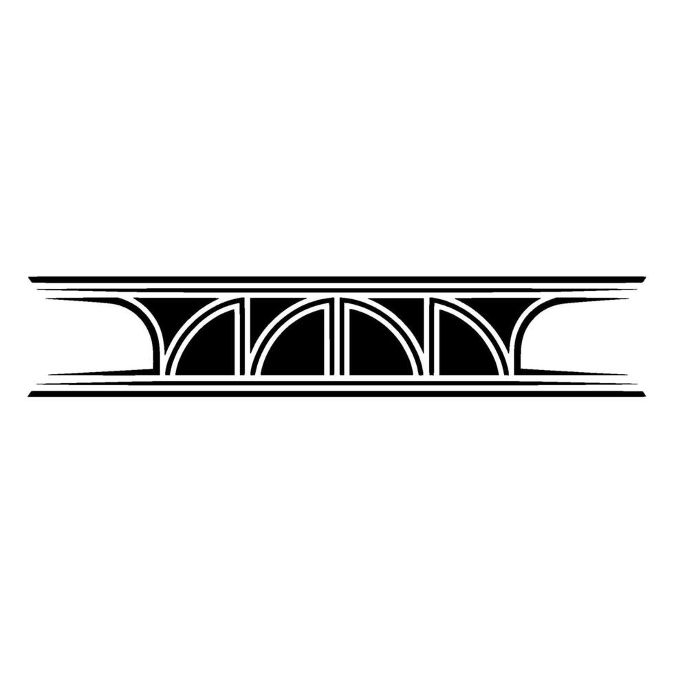 Art Deco Arch Motif,Geometric Border, Elegant vector