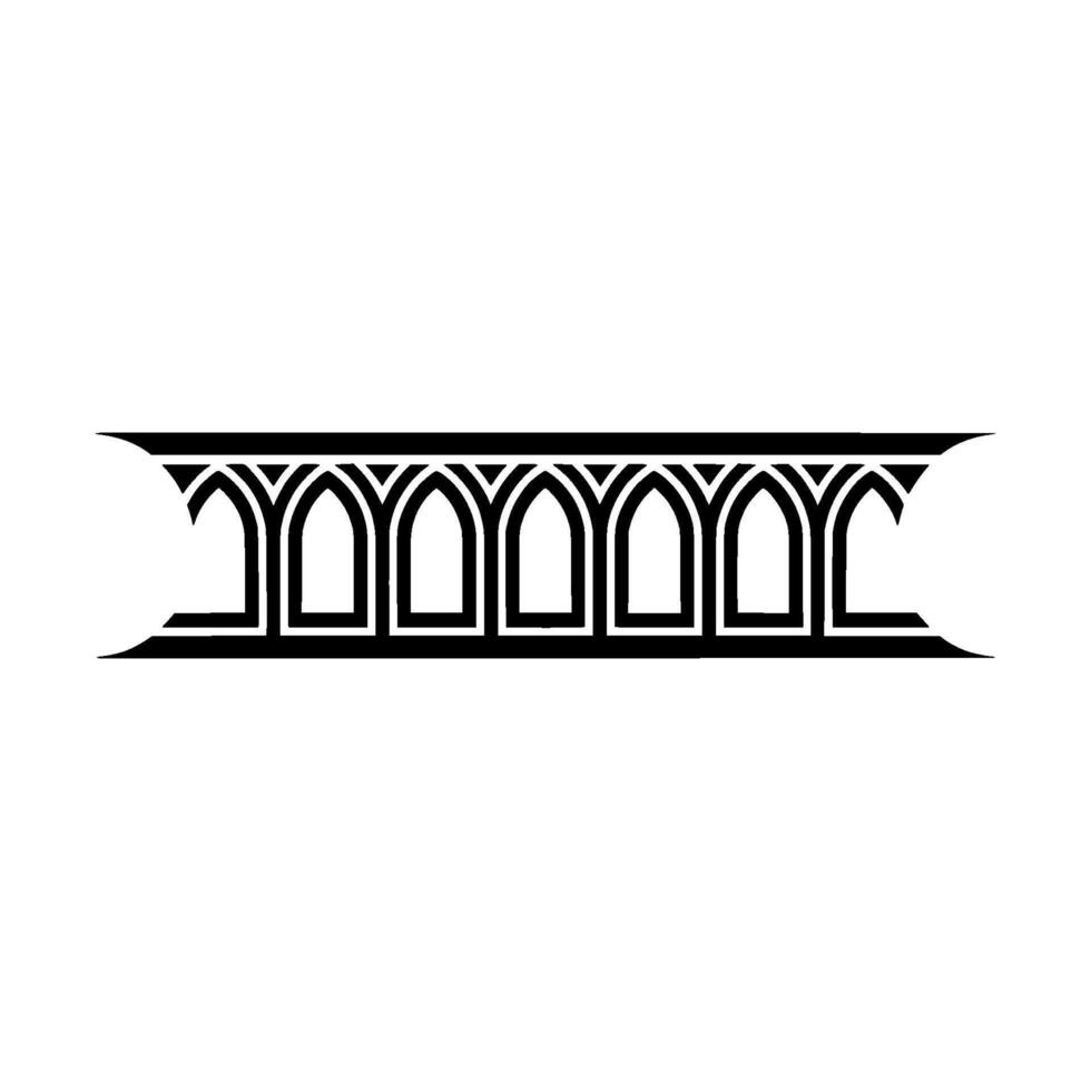 Art Deco Archway Ornament, Geometric , Minimalist Style - Line art vector