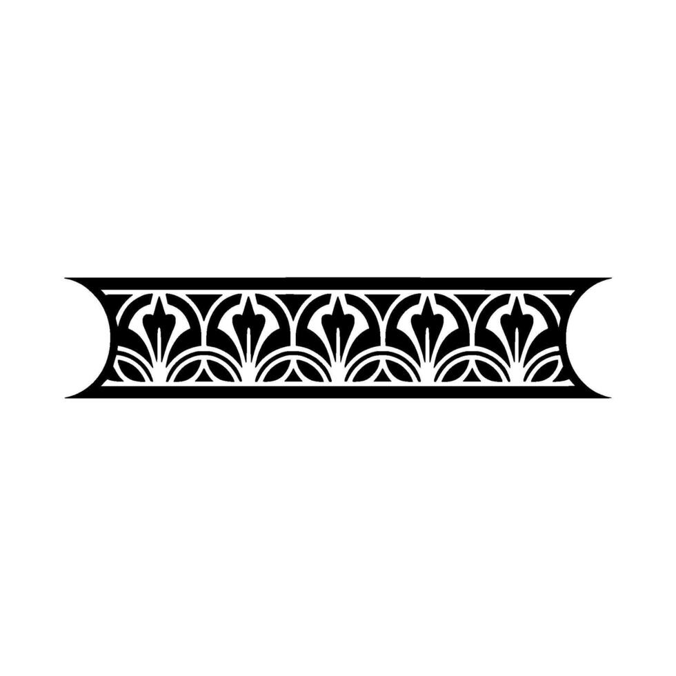 Art Deco Floral Border, Elegant Element - Pattern vector