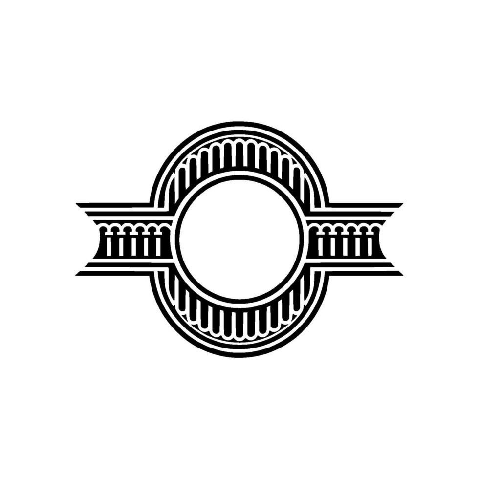 Art Deco Emblem, Vintage Badge, Elegant vector