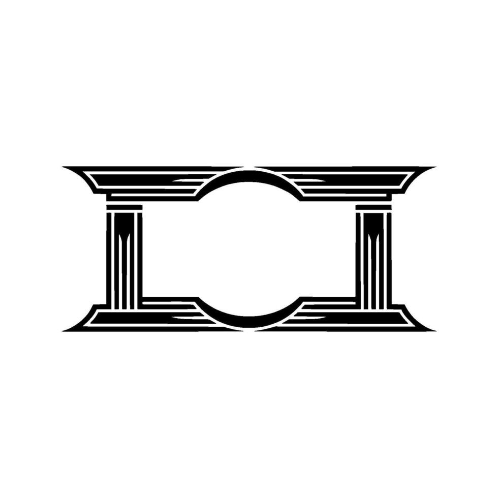 Art Deco Frame, Geometric Ornament, Vintage, Symmetry vector