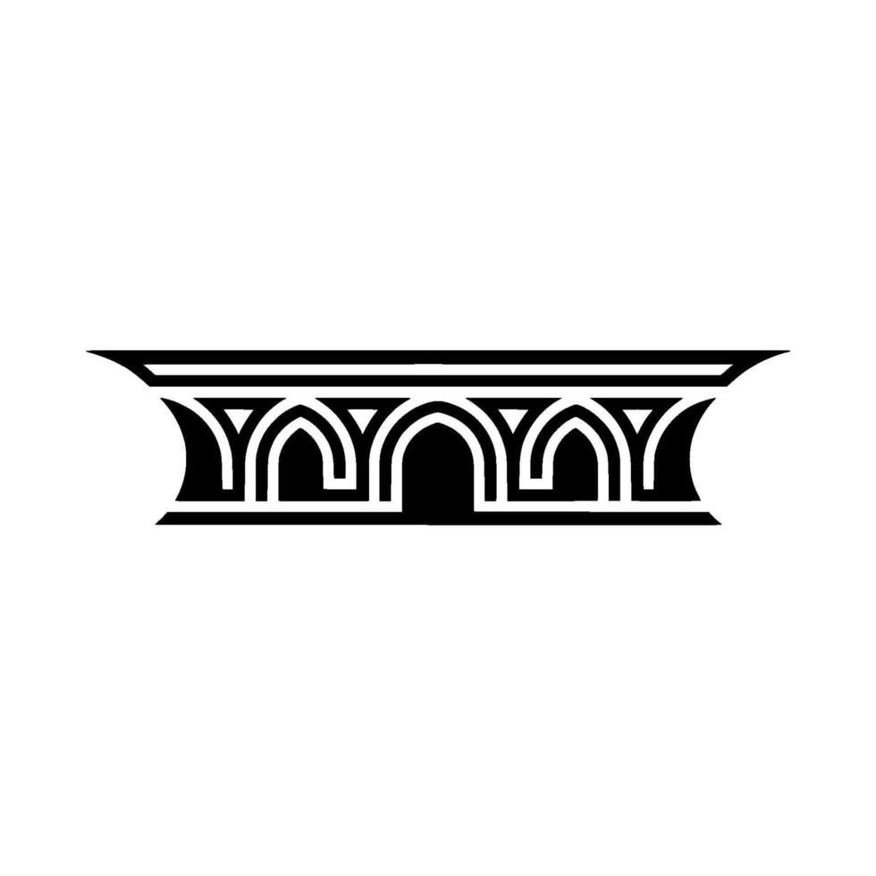 Art Deco Archway Ornament, Geometric - Line art vector