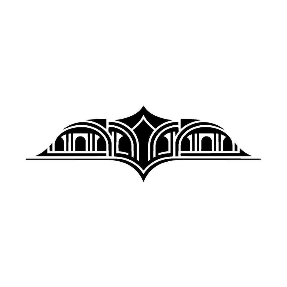 Art Deco Bridge Ornament, Geometric vector