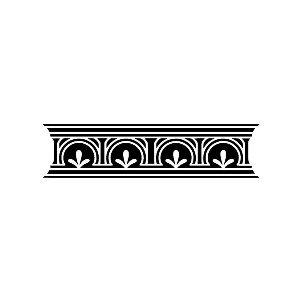 Art Deco Floral Border Elegant Vintage vector