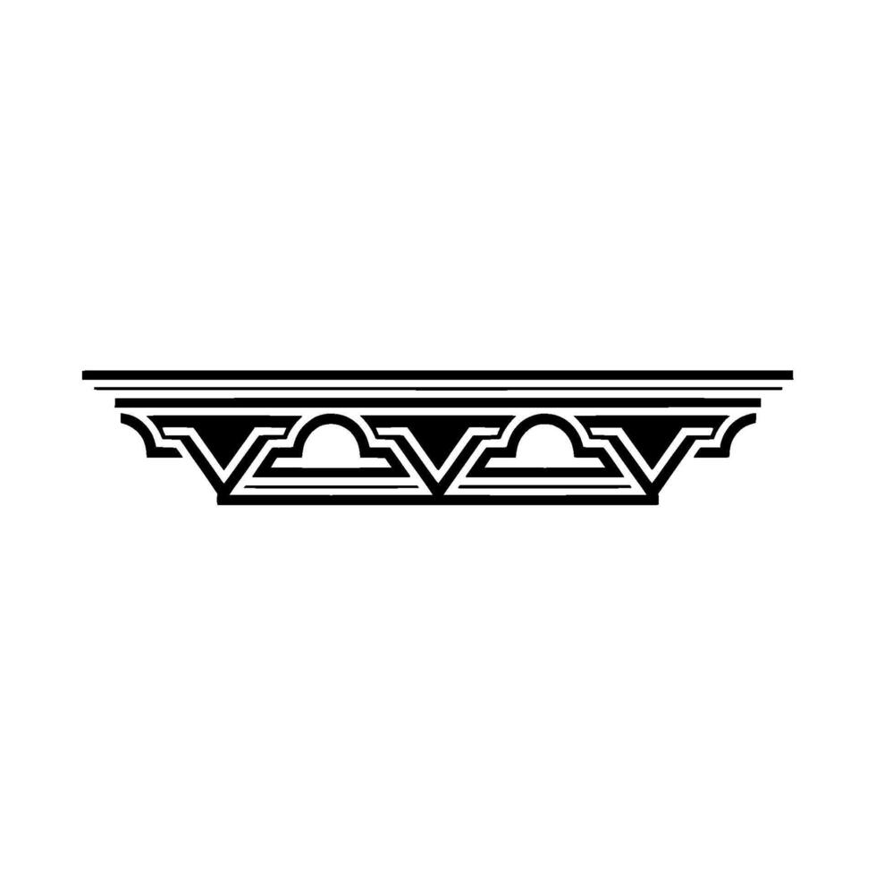 Geometric Deco Ornament, Minimalist , Elegant Border - Line vector