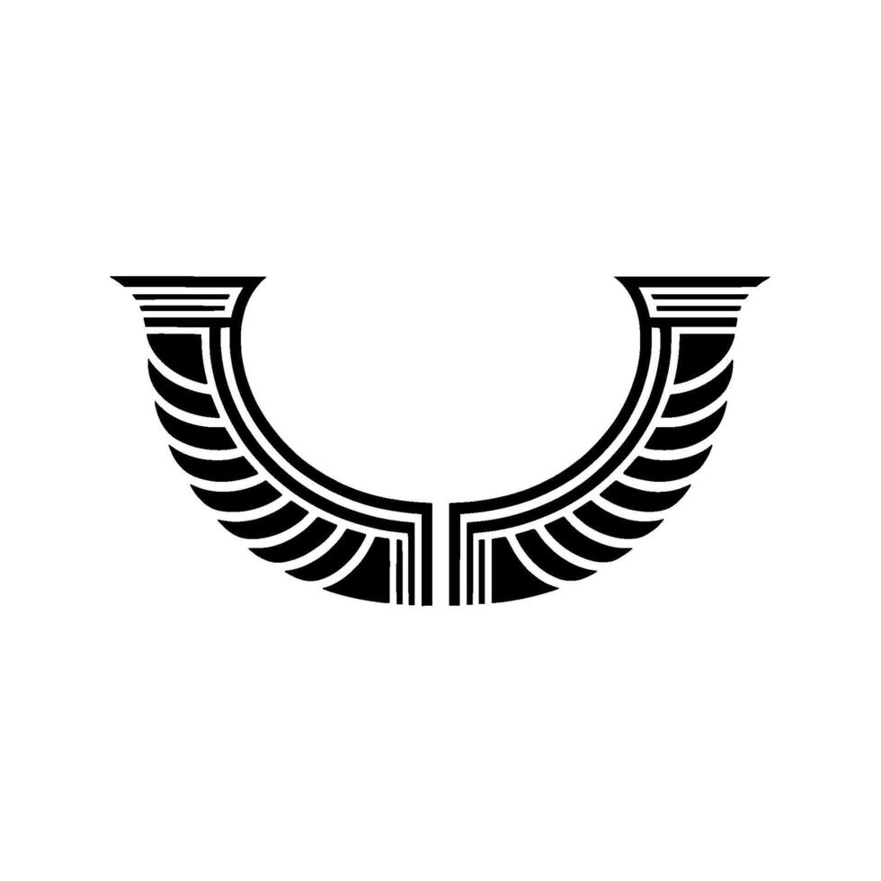 Geometric Wing Emblem, Minimalist , Symbolic Shield vector
