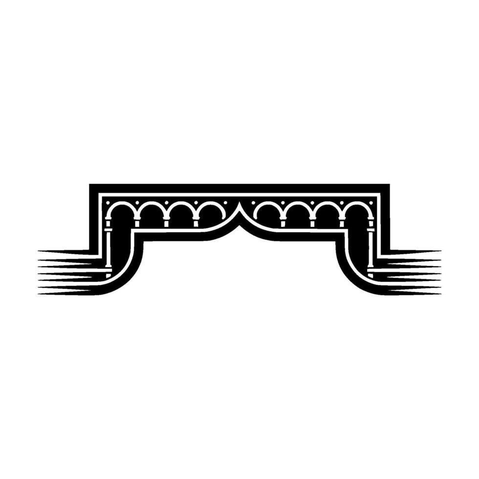 Art Deco Archway, Minimalist , Elegant Silhouette vector
