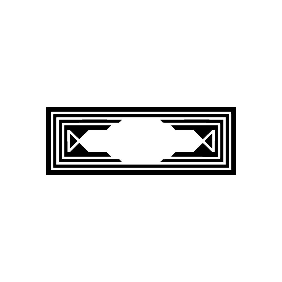Geometric Deco Emblem, Minimalist, Rectangle vector