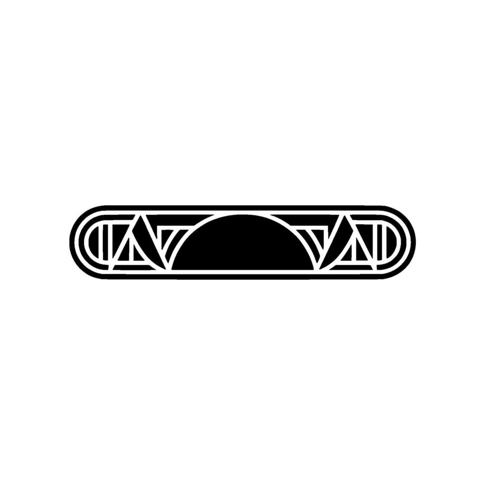 Geometric Crescent Moon Emblem, Art Deco Style vector