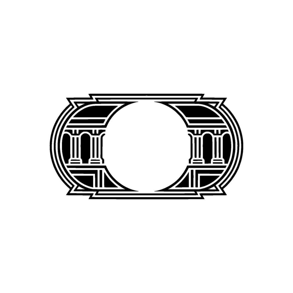 Geometric Omega Emblem, Art Deco Style vector