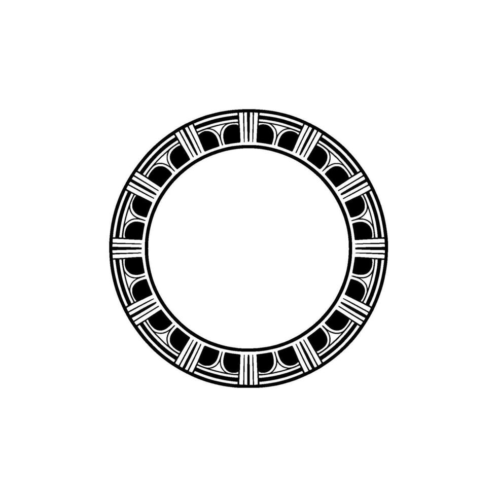 Art Deco Circle Frame, Geometric Ornamentation, Vintage - Ornament vector