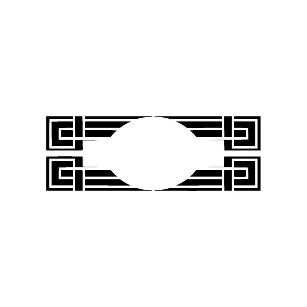 Geometric Deco Frame, Circular Placeholder, Minimalist vector