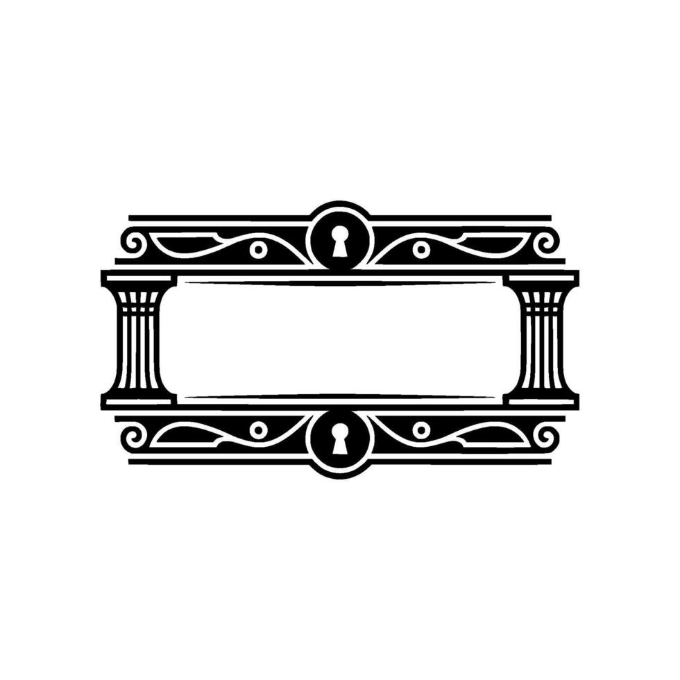 Elegant Vintage Frame, Decorative Border, Classic, Lock vector