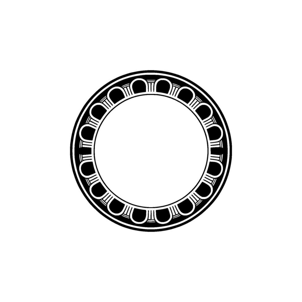 Art Deco Circle Frame, Elegant Border, Minimalist vector