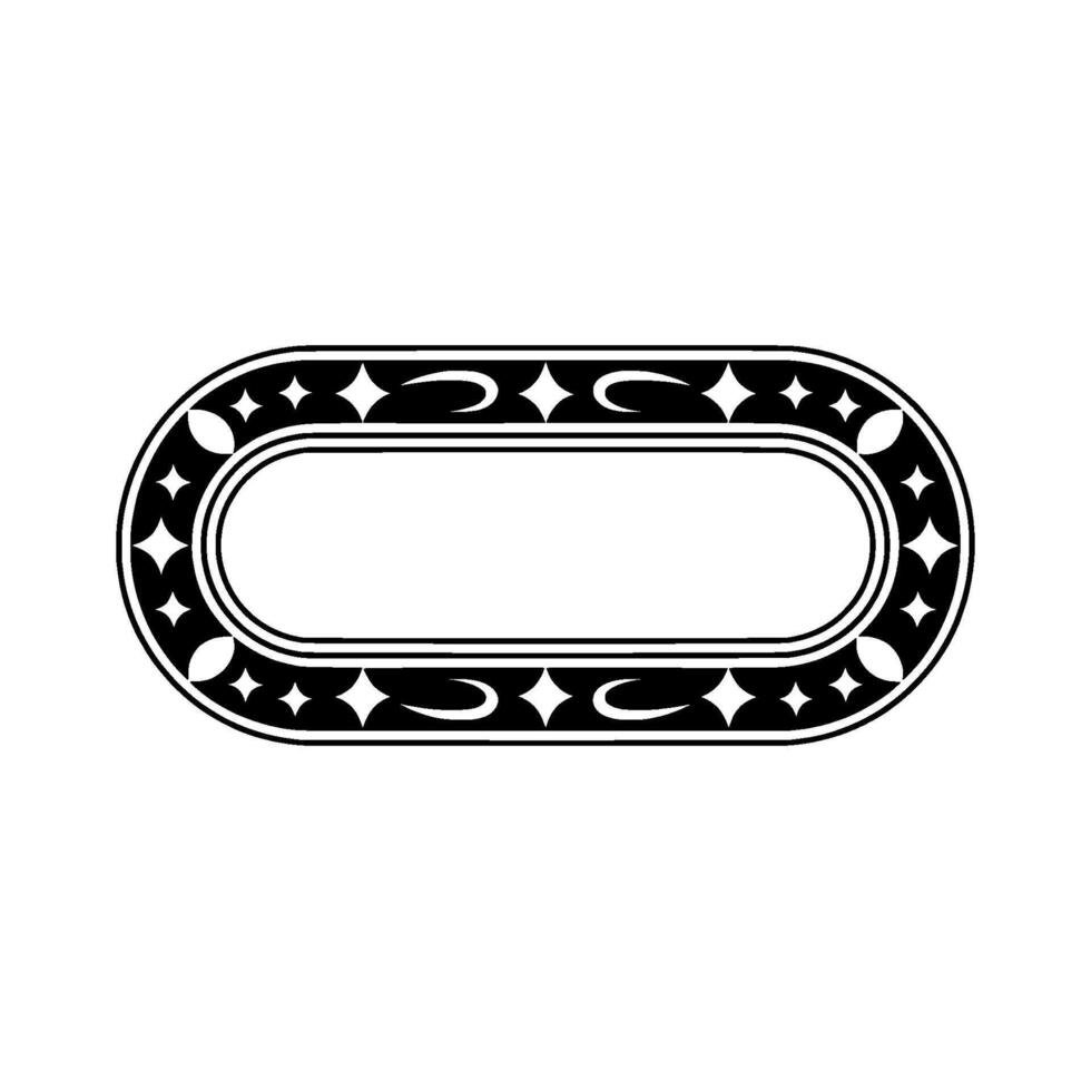 Elegant Oval Frame, Stylized Deco Ornamentation vector