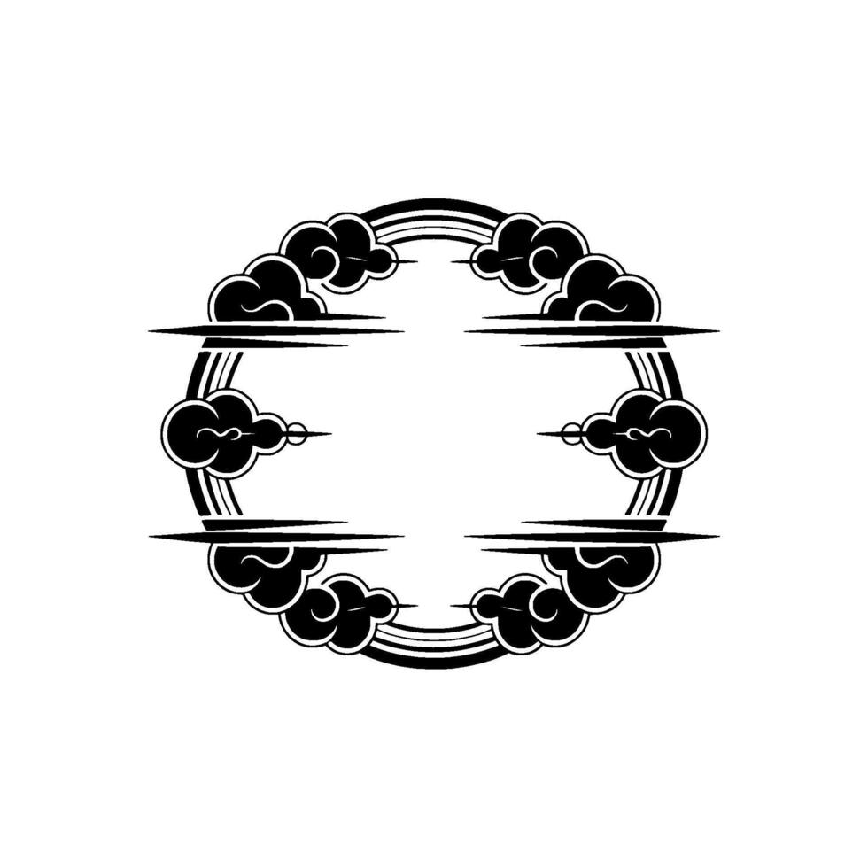 Celestial Circle Minimalist Cloud Motif vector