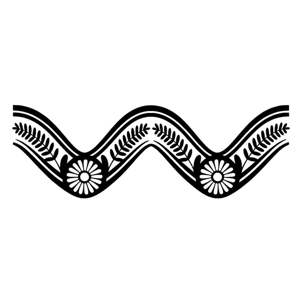 Elegant Wave Border, Stylized Floral Ornamentation vector