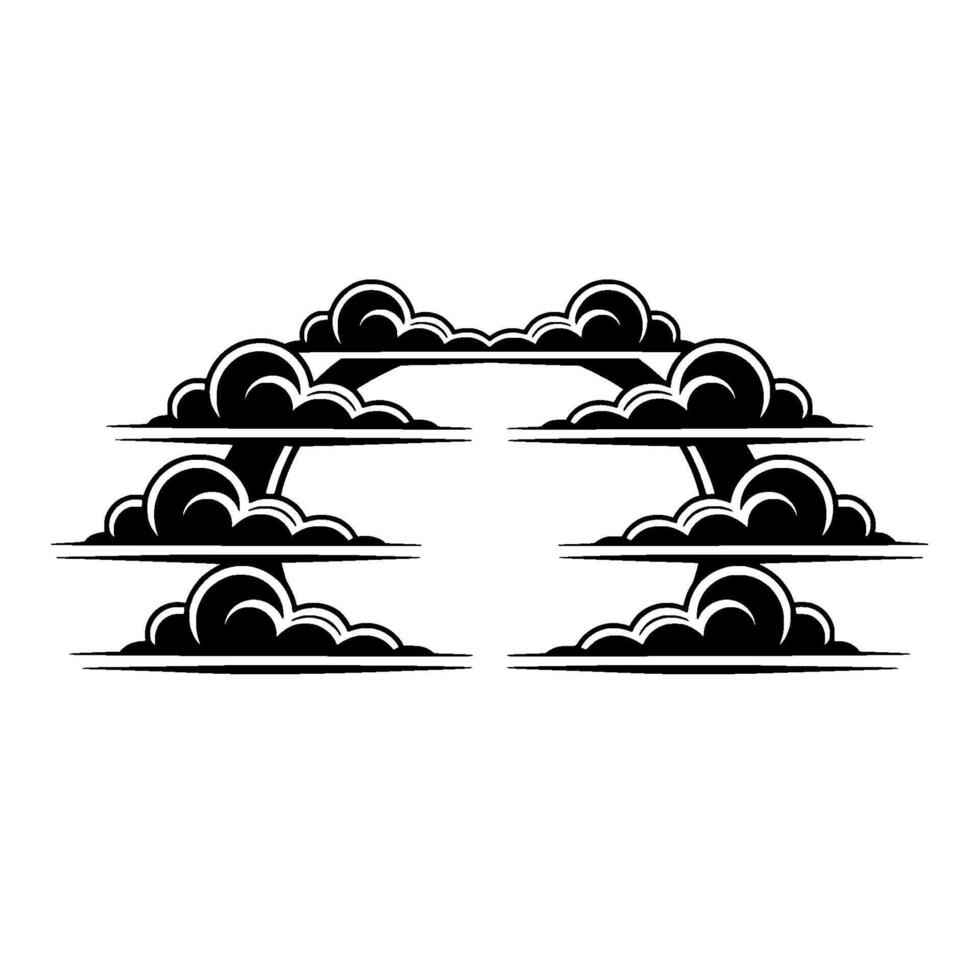 Stylized Cloud Archway, Minimalist Silhouette vector