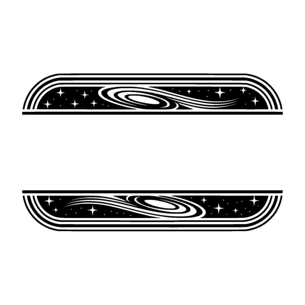 Retro Space Cruiser Border, Celestial vector