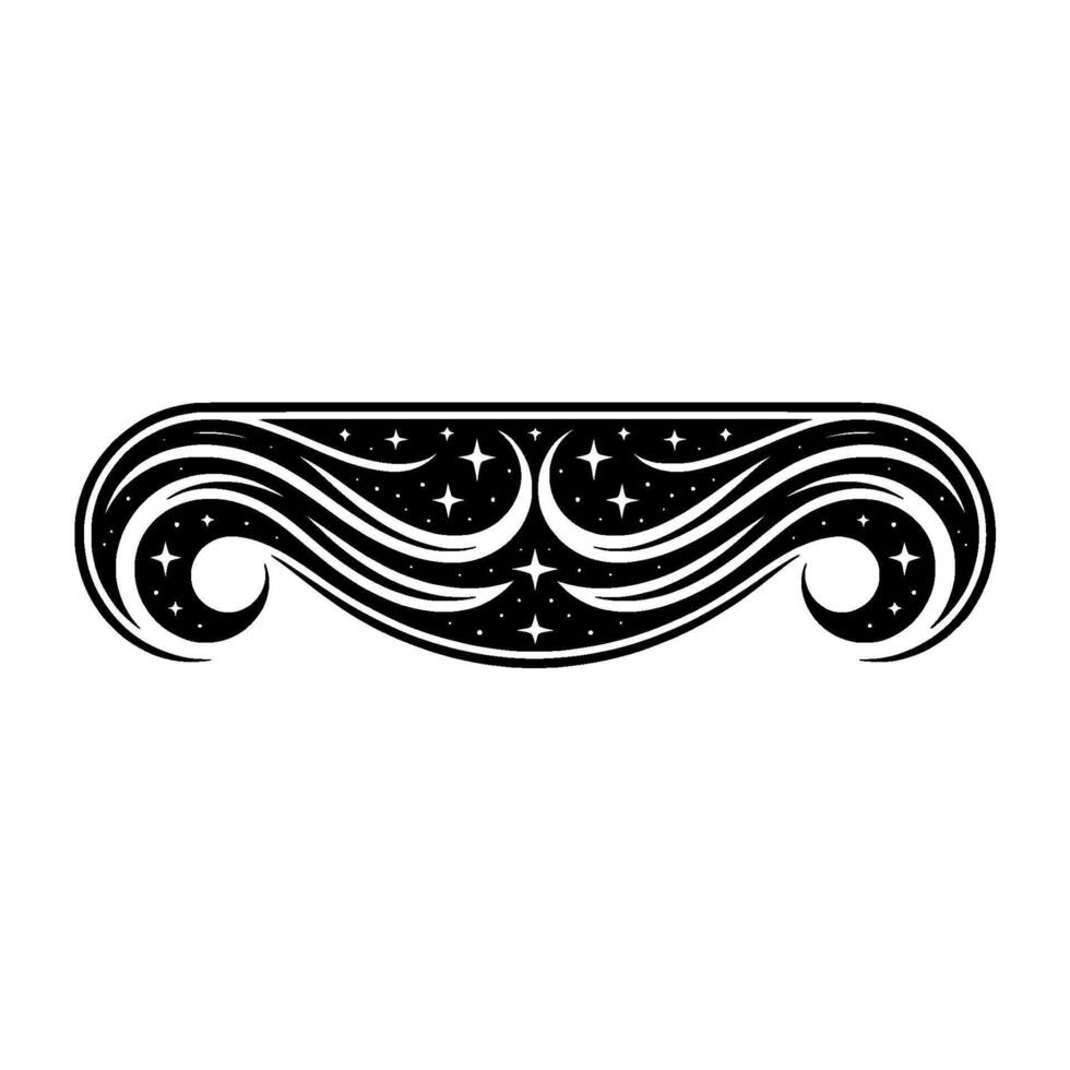 Celestial Swirl Elegant Decorative Border with Starry Night vector
