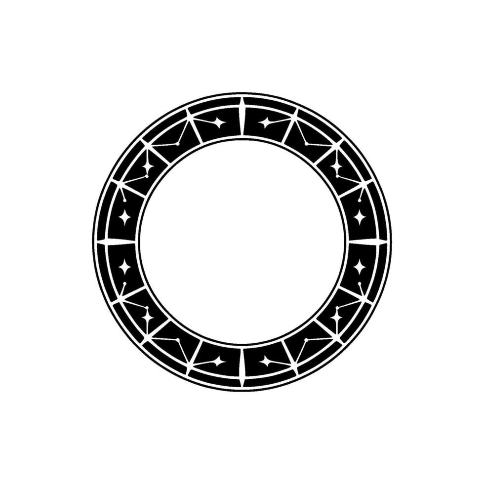 Geometric Portal, Celestial Circle, Minimalist vector