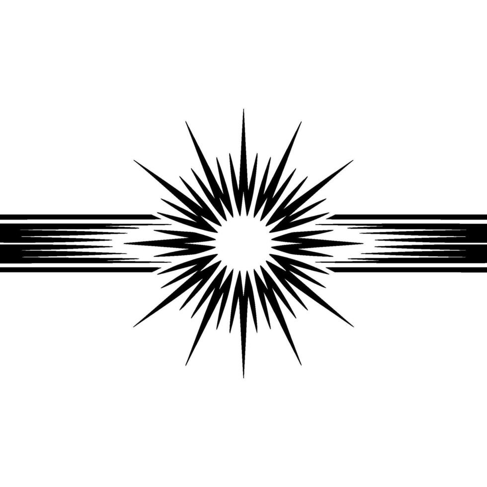 Radiant Burst Minimalist Black White Abstract vector