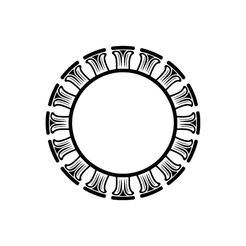 Ancient Circular Ornament, Minimalist vector