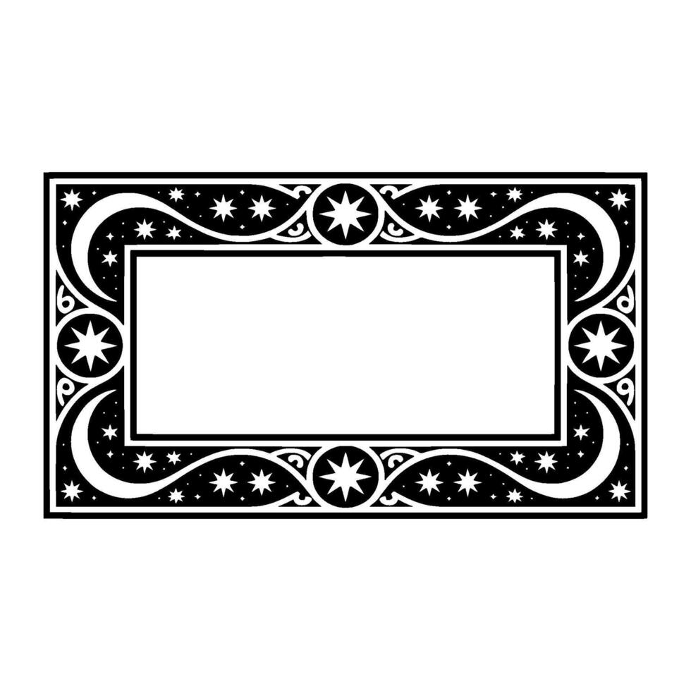 Ornate Celestial Border, Vintage , Elegant Frame vector
