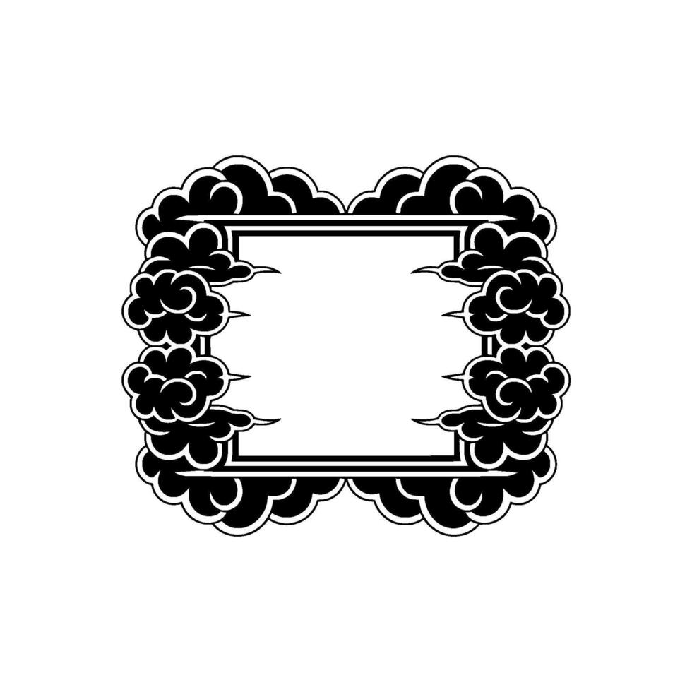 Celestial Frame Cloud Blossom Border vector