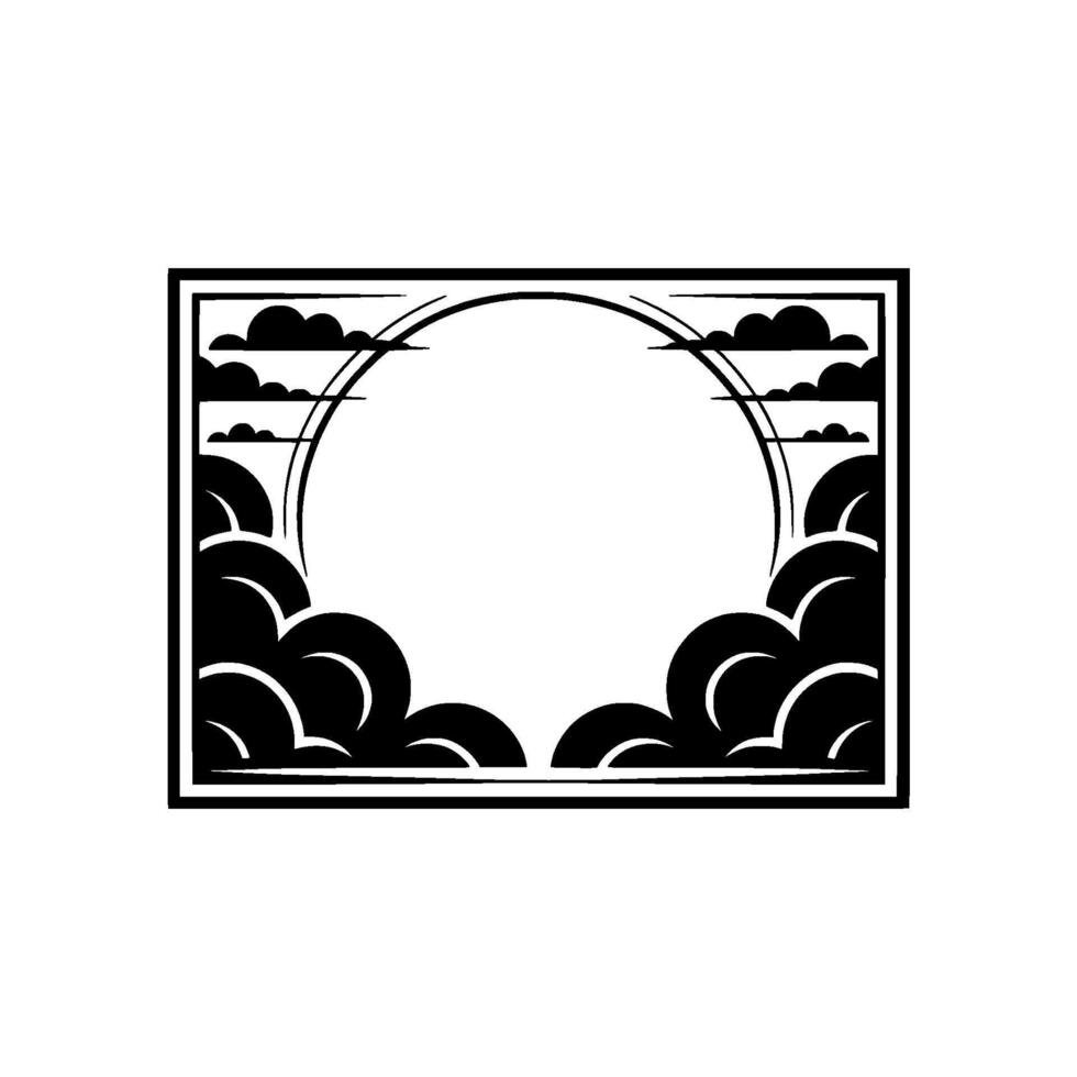 Geometric Moonscape, Retro , Minimalist Illustration vector
