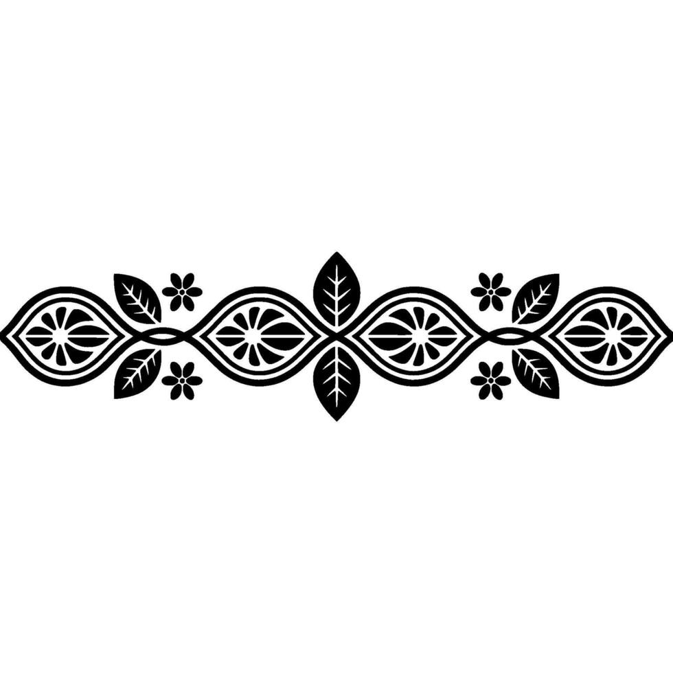 Stylized Leaf Border, Vintage Botanical vector