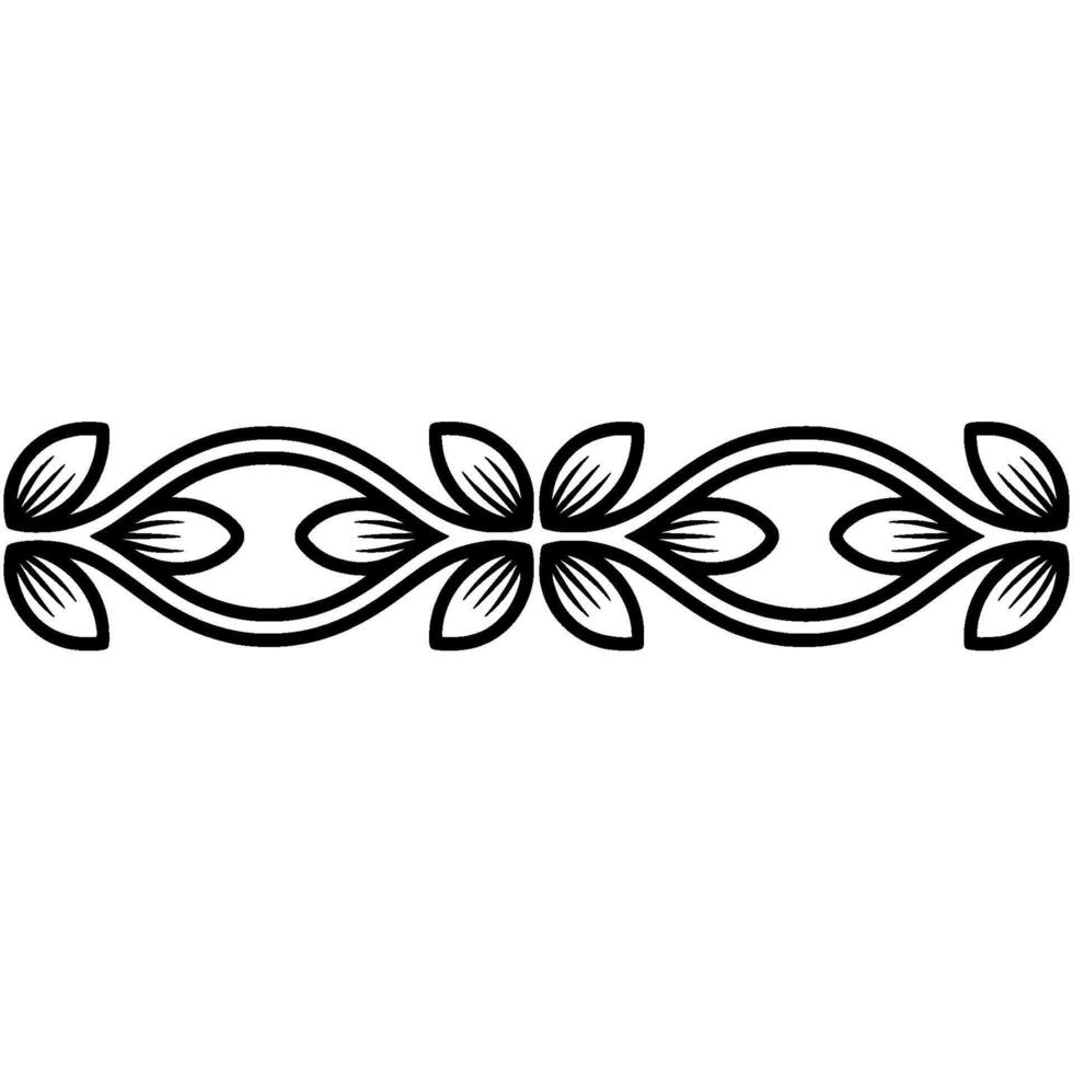 Elegant Botanical Border, Vintage Style - Minimalism vector