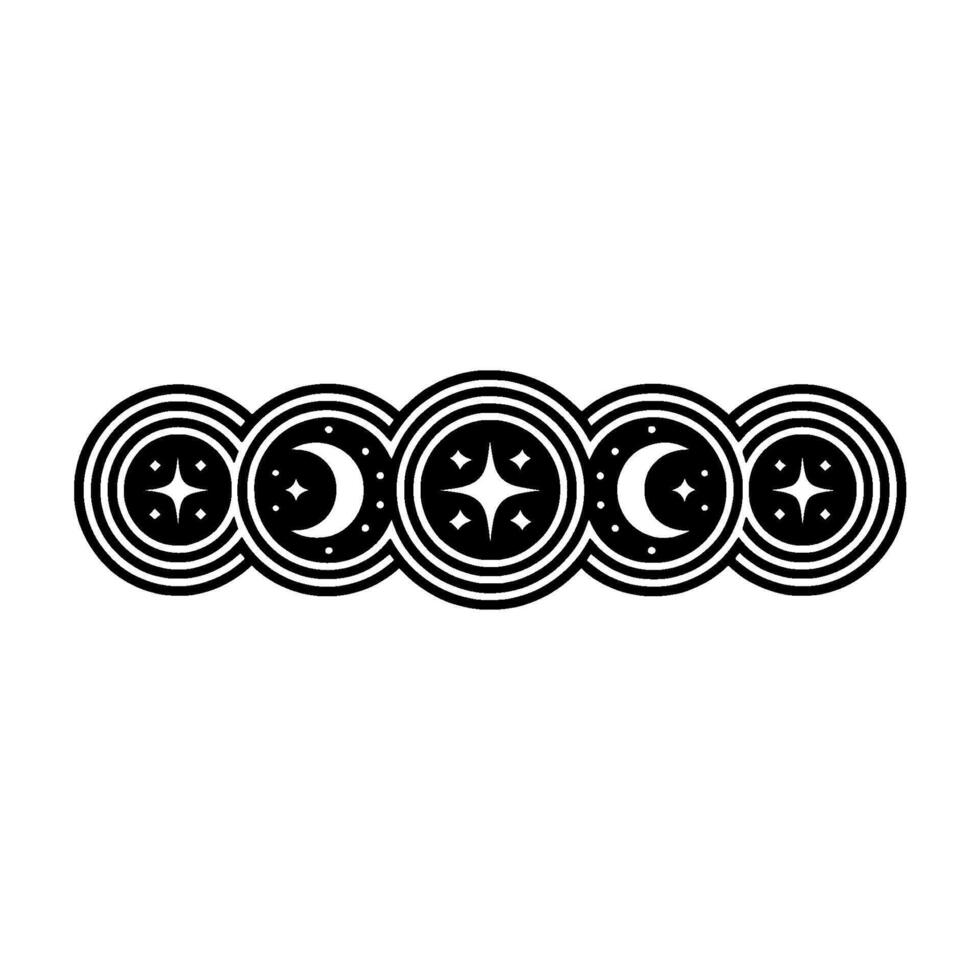 Celestial Circle Minimalist Moon Motif vector