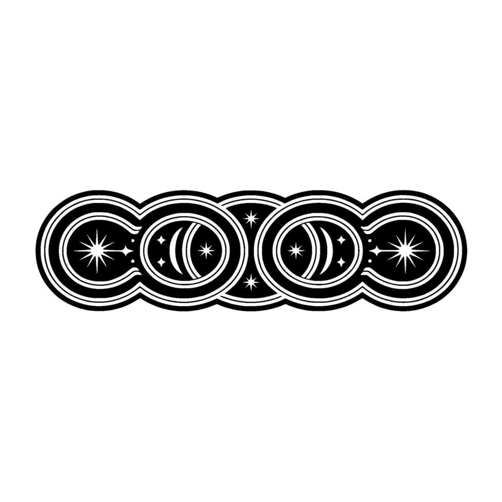 Celestial Orbs Vintage Starburst Motif, Minimalist vector