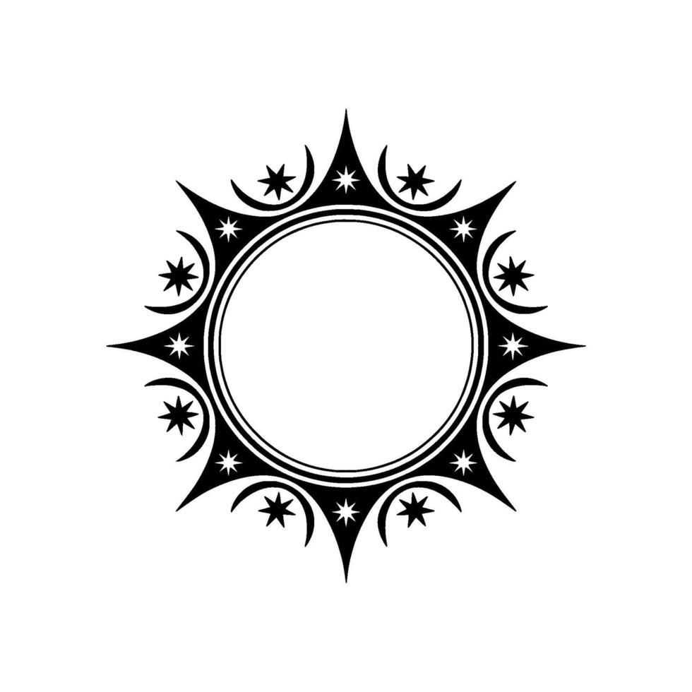 Celestial Starburst Frame, Tribal vector