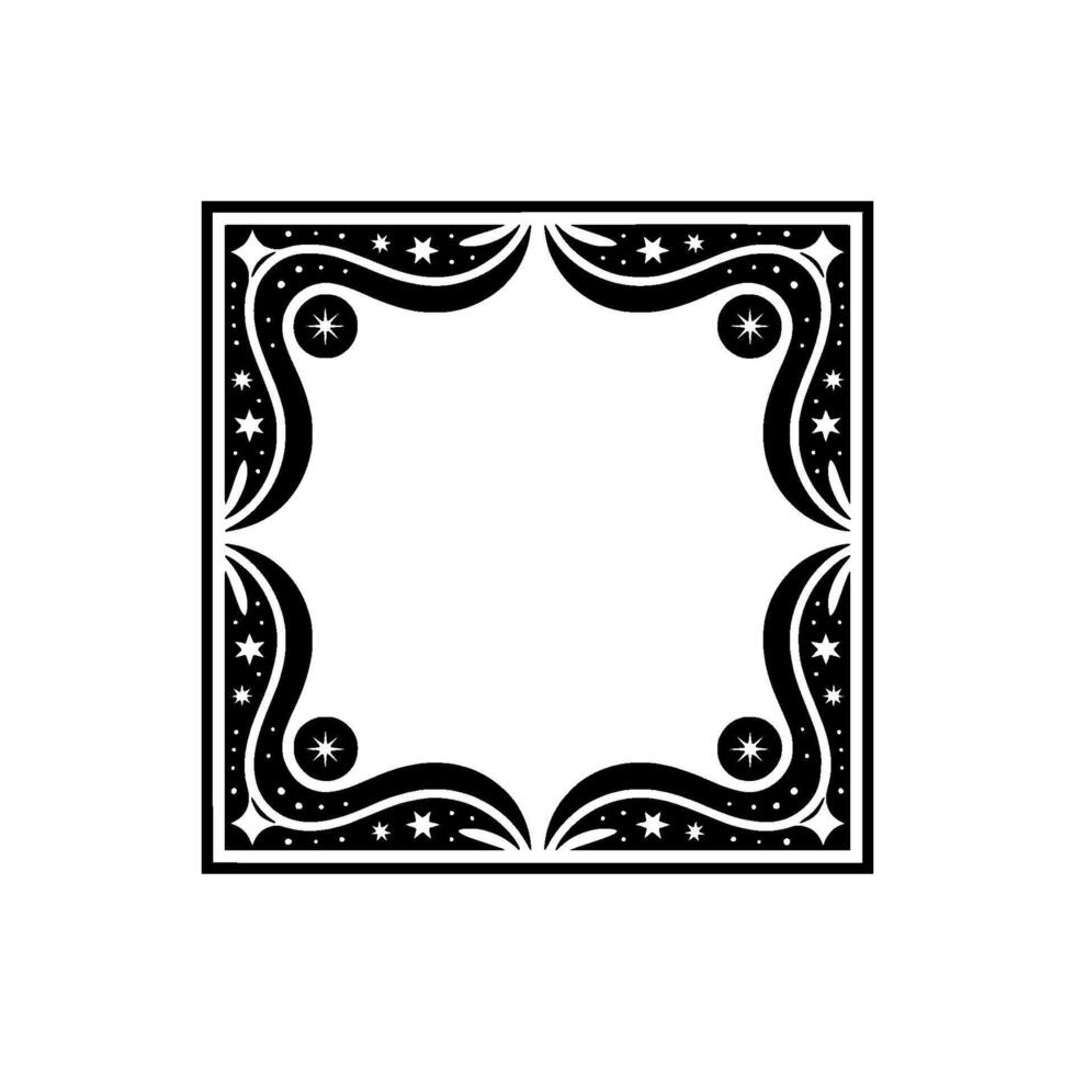 Celestial Square Frame Vintage, Decorative, Starry vector