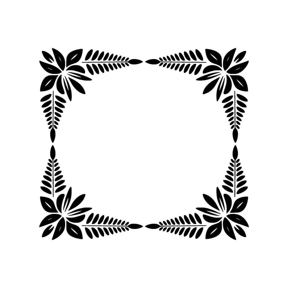 Geometric Floral Frame, Minimalist , Elegant Border, Decorative vector