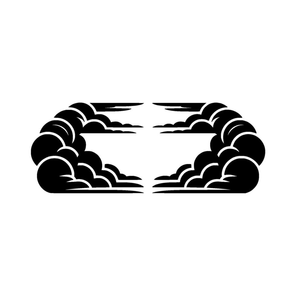 Stylized Cloud Burst, Retro , Minimalist Emblem vector