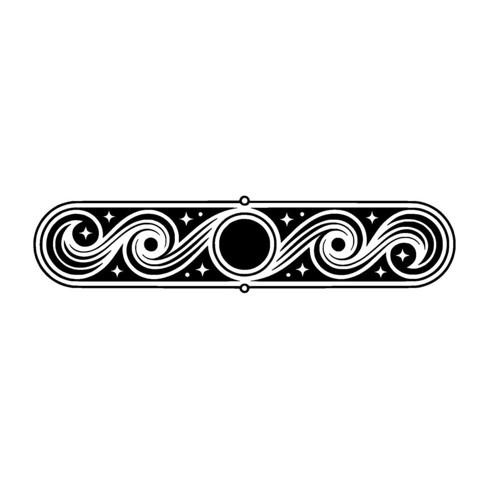 Stylized Wave Ornament, Vintage Element vector