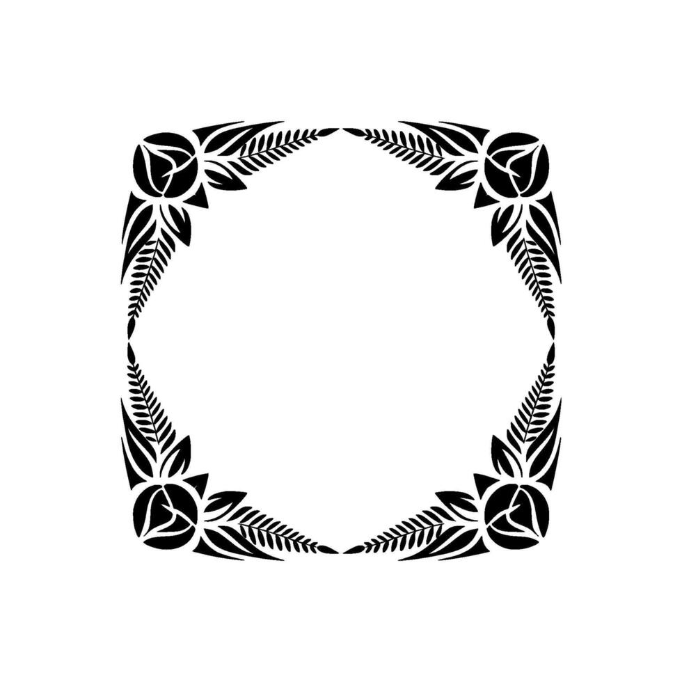 Geometric Tribal Frame, Elegant Botanical vector