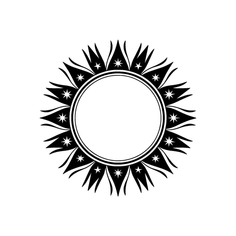 Celestial Halo Stylized Starburst Ornament vector