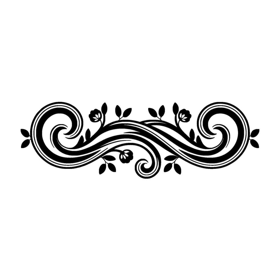 Elegant Floral Swirl, Vintage Decorative Element vector