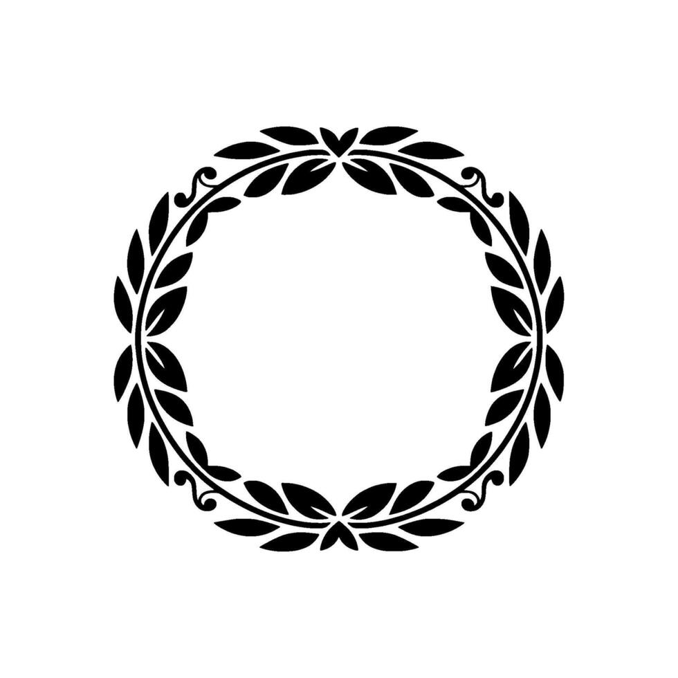 Elegant Laurel Wreath, Minimalist , Circular Frame, Circle vector