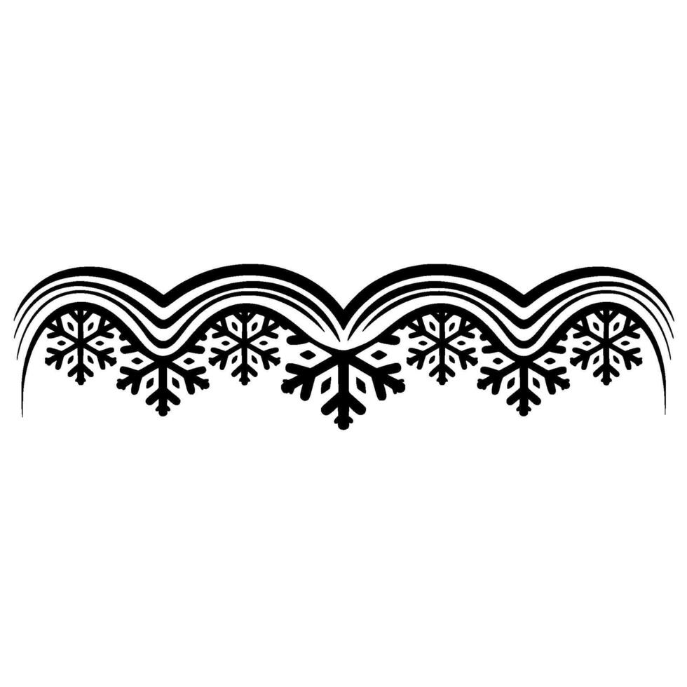 Winter Wave Stylized Snowflake Border vector