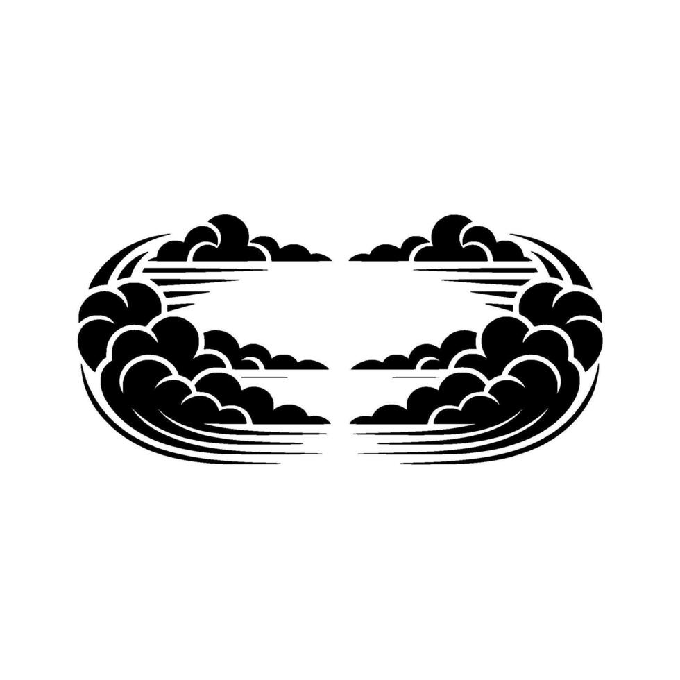 Celestial Embrace Minimalist Cloud Frame vector