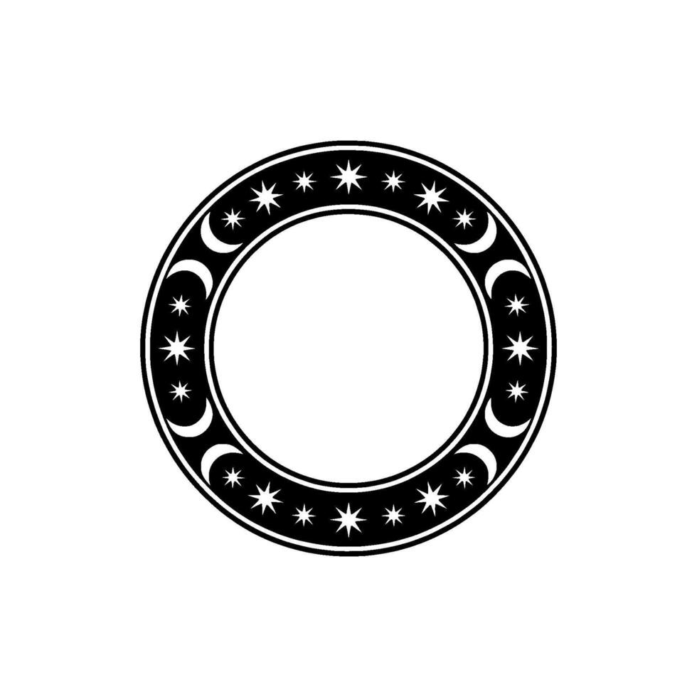 Celestial Circle Lunar Phases Starry Night vector