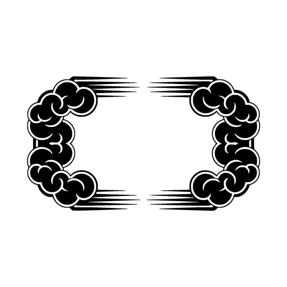 Geometric Cloud Frame, Minimalist vector