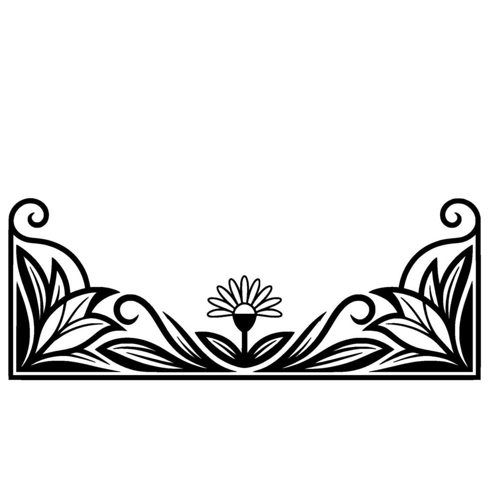Vintage Botanical Border, Elegant Floral vector
